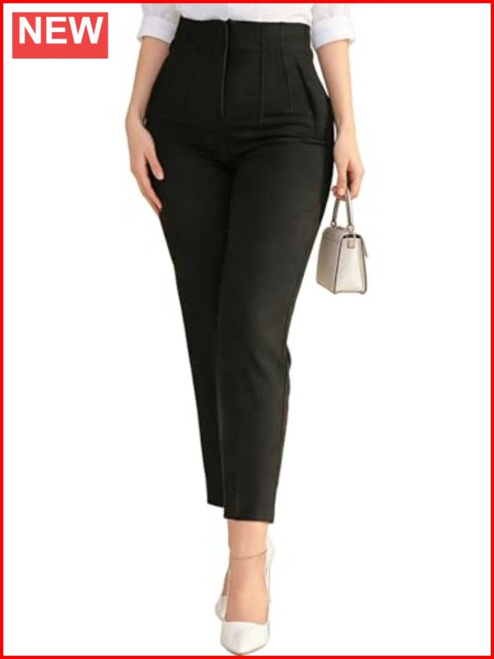 Women's High Waisted Straight Leg Dress Pants Stretchy Business Casual Trousers